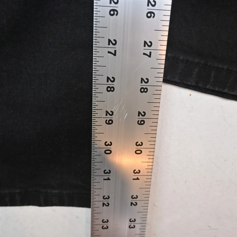 Levis 34x34 Black Stretch Denim 505 Straight Mens Jeans